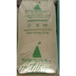 Kvarchomok, 0,4-0,8 mm homokszűrős vízforgatóhoz 25 kg